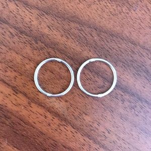14 mm hinged hoop earrings .925 sterling silver